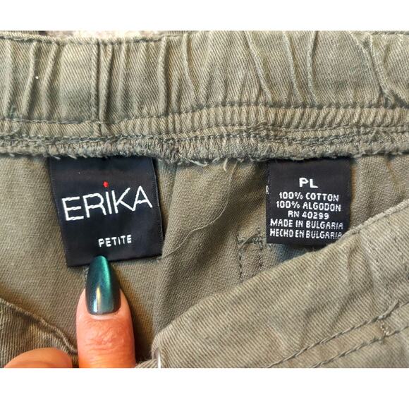 Vintage Erika Petite Green Cropped Pants Womens Size PL - Picture 2 of 6
